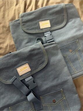 Jean Paul Gaultier Light Blue Denim Roll-Top Backpack - Women